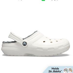 CROCS White and Gray Slippers with Perforated Design
